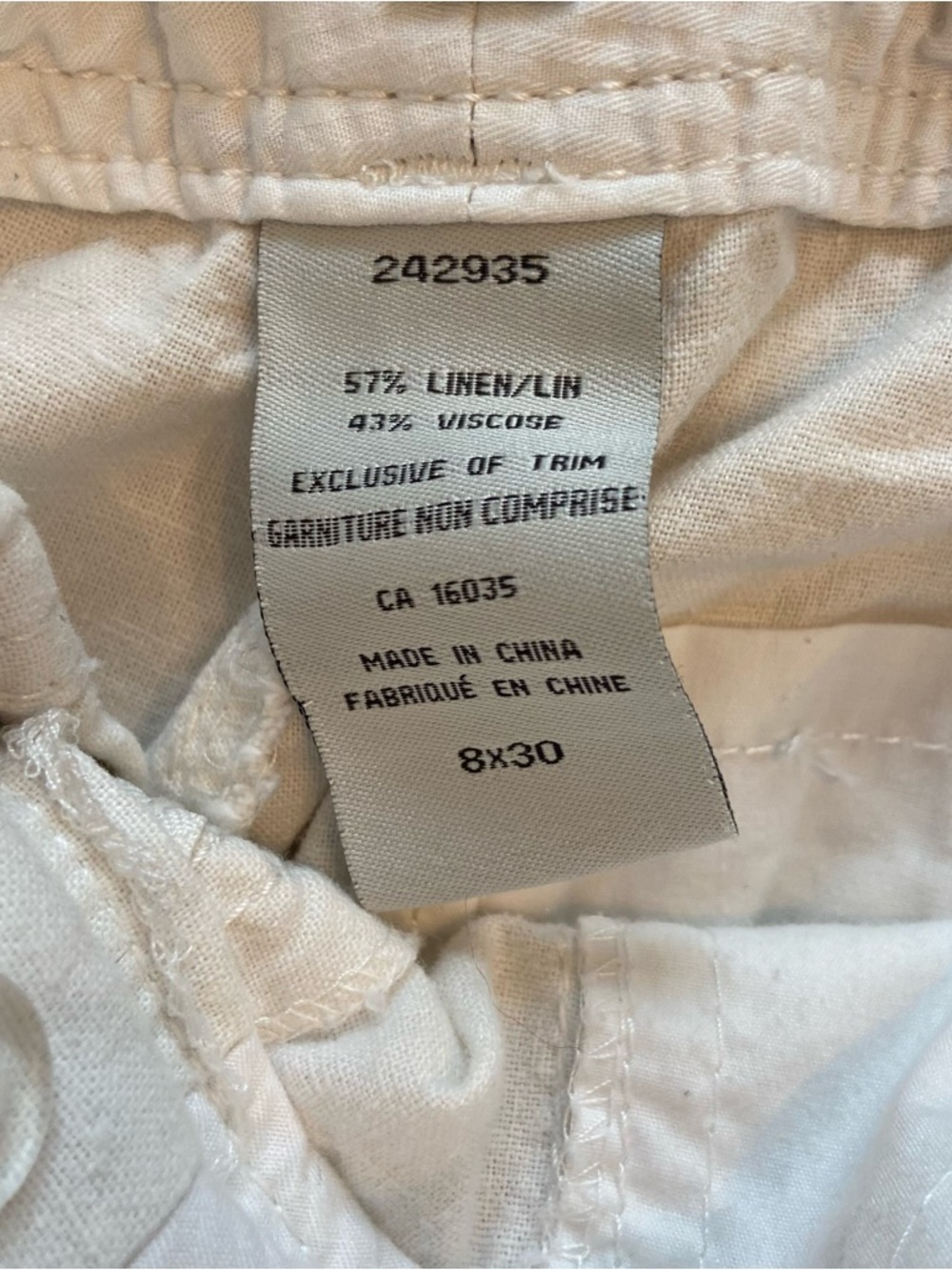 Lady Hathaway White Line Straight Leg Cargo Pants Women’s Size 8/30 - Picture 6 of 6